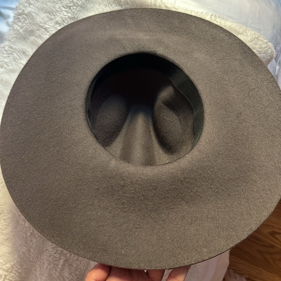 Dark Gray Wide Brim Fedora - Picture 2 of 5